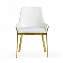 VIG Dining Room Modrest Ganon - Modern White & Gold Dining Chair