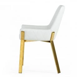 VIG Dining Room Modrest Ganon - Modern White & Gold Dining Chair