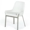 VIG Modrest Ganon - Modern White & Brushed Stainless Steel Dining Chair Dining Room