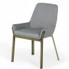 VIG Modrest Ganon - Modern Grey & Antique Brass Dining Chair