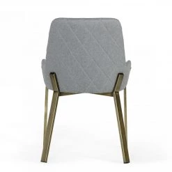 VIG Modrest Ganon - Modern Grey & Antique Brass Dining Chair