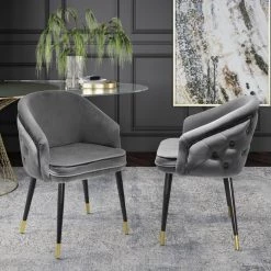 VIG Modrest Elliot - Contemporary Black/Gold Dining Chair (Set Of 2)