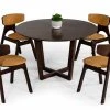 VIG Dining Room Modrest Legacy - Modern Round Solid Walnut Beechwood Dining Table