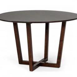 VIG Dining Room Modrest Legacy - Modern Round Solid Walnut Beechwood Dining Table