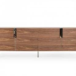 VIG Modrest Gilroy - Modern Walnut & Stainless Steel Buffet Living Room