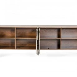 VIG Modrest Gilroy - Modern Walnut & Stainless Steel Buffet Living Room