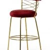 VIG Modrest Dakin Modern Glam Red & Gold Barstool By Hollywood Glam Dining Room