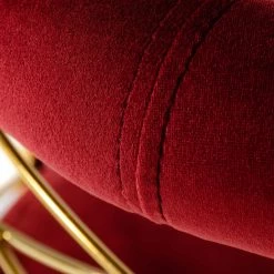 VIG Modrest Dakin Modern Glam Red & Gold Barstool By Hollywood Glam Dining Room