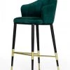 VIG Dining Room Modrest Adak Modern Glam Green With Black & Gold Barstool By Hollywood Glam