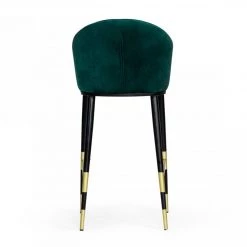 VIG Dining Room Modrest Adak Modern Glam Green With Black & Gold Barstool By Hollywood Glam