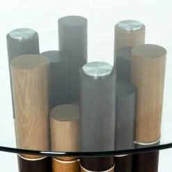 VIG Dining Room Modrest Greta - Modern Glass & Walnut Dining Table