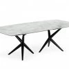 VIG Dining Room Modrest Stetson - Modern White Ceramic & Smoked Ash Dining Table