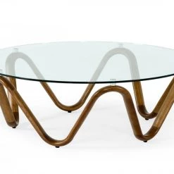 VIG Modrest Lassen - Modern Glass & Walnut Coffee Table