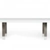 VIG Modrest Lenny- Modern White High Gloss & Stainless Steel Gun Metal Dining Table
