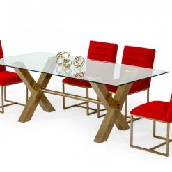 VIG Modrest Dandy - Modern Golden & Glass Dining Table