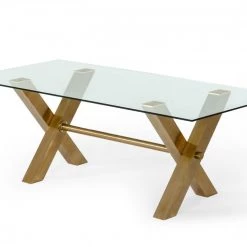VIG Modrest Dandy - Modern Golden & Glass Dining Table
