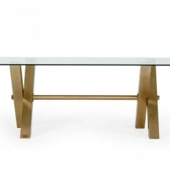 VIG Modrest Dandy - Modern Golden & Glass Dining Table