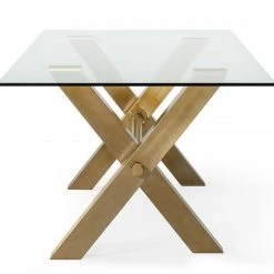 VIG Modrest Dandy - Modern Golden & Glass Dining Table