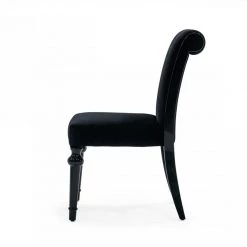 VIG A&X Fedore - Transitional Black Chenille Fabric Dining Chair (Set Of 2)