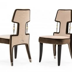 VIG A&X Alston - Transitional Off-White Chenille Fabric Dining Chair (Set Of 2) Dining Room