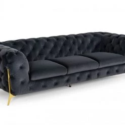 VIG Living Room Divani Casa Sheila - Modern Dark Grey Fabric Sofa