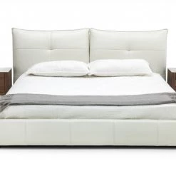 VIG Modrest Patrick - Modern White Leather Bed Beds & Headboards