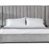 VIG Modrest Buckley - Modern Grey & Black Stainless Steel Bed W/ Nightstands