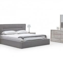 VIG Bedroom Nova Domus Juliana - Italian Modern Grey Upholstered Bed