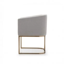 VIG Dining Room Modrest Yukon Modern Fabric And Antique Brass Dining Chair