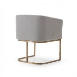 VIG Dining Room Modrest Yukon Modern Fabric And Antique Brass Dining Chair