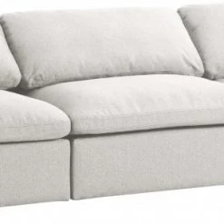 Meridian Furniture Cloud Serene 3 Piece Linen Fabric Modular Sofa