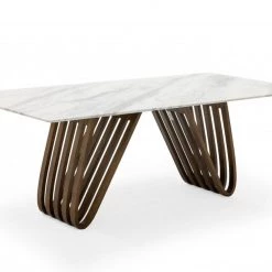 VIG Modrest Draper - MId-Century Marble And Walnut Dining Table