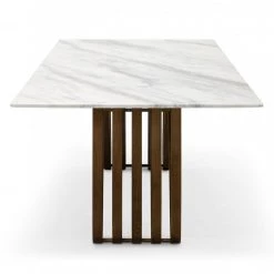 VIG Modrest Draper - MId-Century Marble And Walnut Dining Table