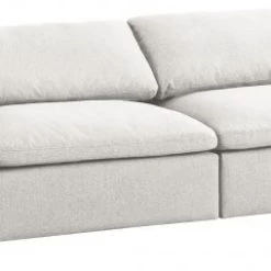 Meridian Furniture Serene 4 Piece Linen Fabric Modular Sofa