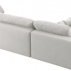 Meridian Furniture Serene 4 Piece Linen Deluxe Modular Overstuffed Reversible Sectional Living Room