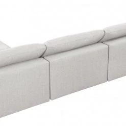 Meridian Furniture Serene 5 Piece Linen Deluxe Modular Overstuffed Reversible Sectional