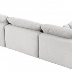 Meridian Furniture Serene 6 Piece Linen Deluxe Modular Overstuffed Reversible Sectional Living Room