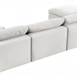 Meridian Furniture Serene 6 Piece Linen Deluxe Modular Overstuffed Sectional