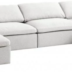 Meridian Furniture Serene 6 Piece Linen Deluxe Modular Overstuffed Sectional