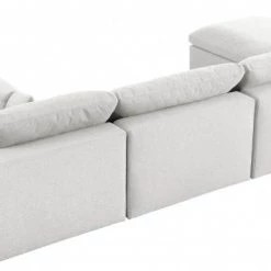 Meridian Furniture Living Room Serene 7 Piece Linen Deluxe Modular Overstuffed Reversible Sectional