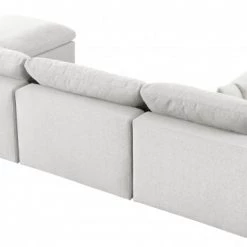 Meridian Furniture Living Room Serene 7 Piece Linen Deluxe Modular Overstuffed Reversible Sectional