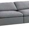 Meridian Furniture Serene 4 Piece Linen Fabric Modular Sofa
