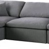 Meridian Furniture Serene 4 Piece Linen Deluxe Modular Overstuffed Reversible Sectional Living Room