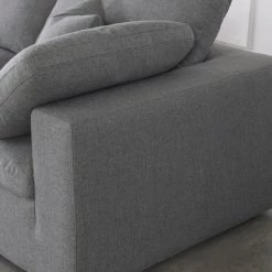 Meridian Furniture Serene 4 Piece Linen Deluxe Modular Overstuffed Reversible Sectional Living Room