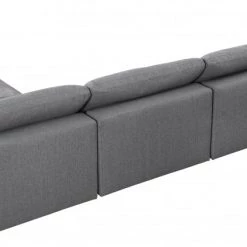 Meridian Furniture Serene 5 Piece Linen Deluxe Modular Overstuffed Reversible Sectional