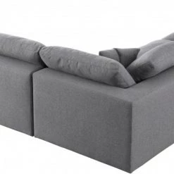 Meridian Furniture Serene 5 Piece Linen Deluxe Modular Overstuffed Sectional