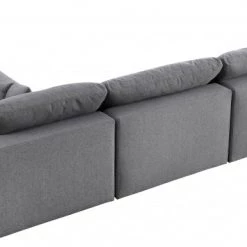 Meridian Furniture Serene 6 Piece Linen Deluxe Modular Overstuffed Reversible Sectional Living Room