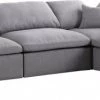 Meridian Furniture Serene 6 Piece Linen Deluxe Modular Overstuffed Reversible Sectional Living Room