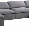Meridian Furniture Serene 6 Piece Linen Deluxe Modular Overstuffed Sectional