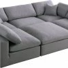 Meridian Furniture Serene 6 Piece Linen Deluxe Modular Overstuffed Sectional